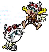 Image 5 of GORDON RIDER & STEVE THE MONKEY ENAMEL PINS