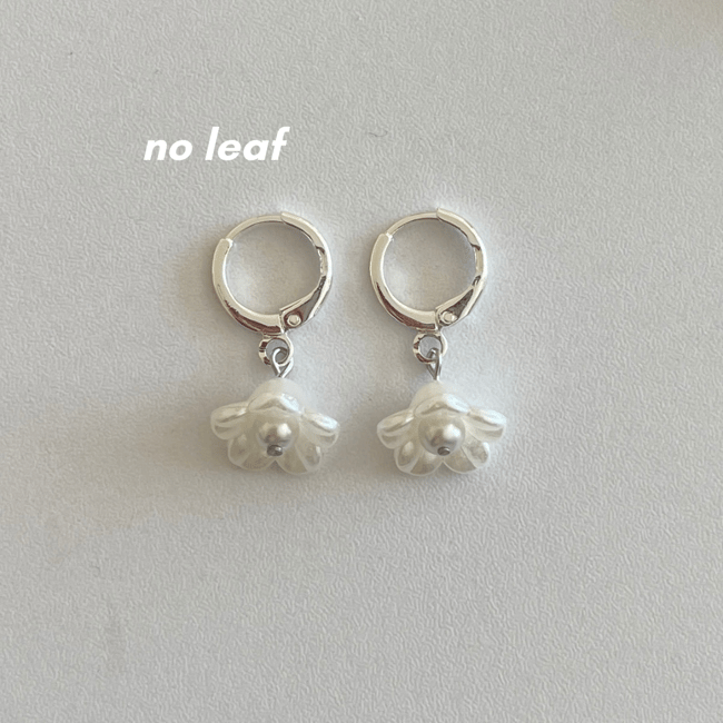 morning glory flower silver/gold huggie hoop earrings