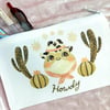 Cowboy Frog Canvas Heat Pressed Pouch