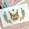 Garden Bear Canvas Heat Pressed Pouch