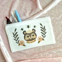 Garden Bear Canvas Heat Pressed Pouch