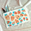 Strawberry Canvas Heat Pressed Pouch