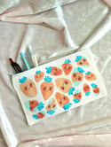 Strawberry Canvas Heat Pressed Pouch
