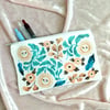 Flower Collage Canvas Heat Pressed Pouch