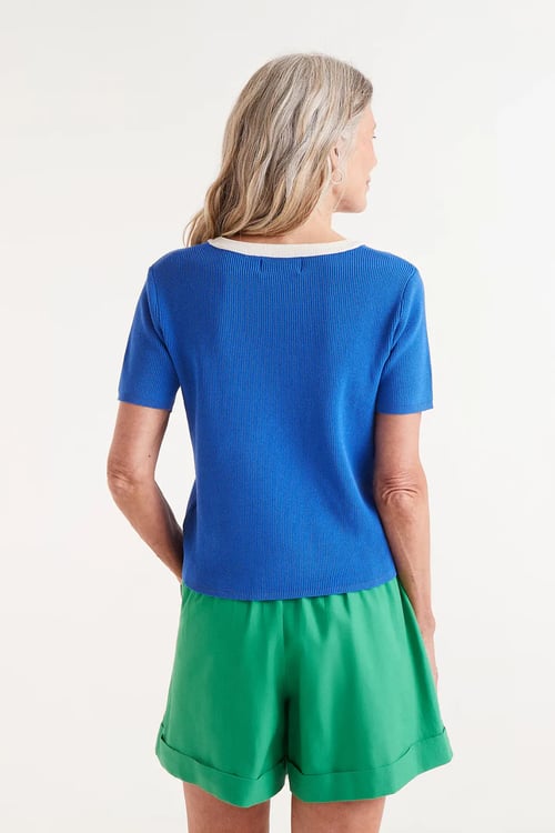 Image of 1-Top Manga Corta Azul