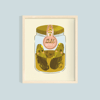 Dill With It Pickle Illustrated Art Print