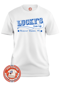 Luckys Cooter Cafe T-Shirt ( White )