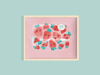 Strawberries Illustrated Art Print