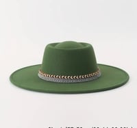 Image 2 of Green Wide Brim Fedora