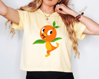Image 1 of Orange Bird Crop Boxy Tee