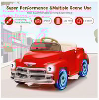 Image 3 of Chevrolet 3100 12V Ride-On Truck W/ Remote, USB - Crimson