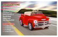 Image 7 of Chevrolet 3100 12V Ride-On Truck W/ Remote, USB - Crimson