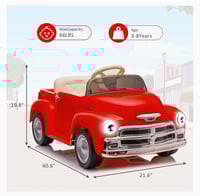 Image 6 of Chevrolet 3100 12V Ride-On Truck W/ Remote, USB - Crimson