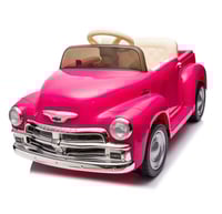 Image 1 of Chevrolet 3100 12V Ride-On Truck W/ Remote, USB - Pink Petal