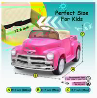 Image 18 of Chevrolet 3100 12V Ride-On Truck W/ Remote, USB - Pink Petal