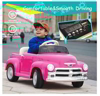 Image 20 of Chevrolet 3100 12V Ride-On Truck W/ Remote, USB - Pink Petal