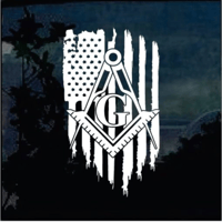 Mason Weathered Flag Decal Sticker