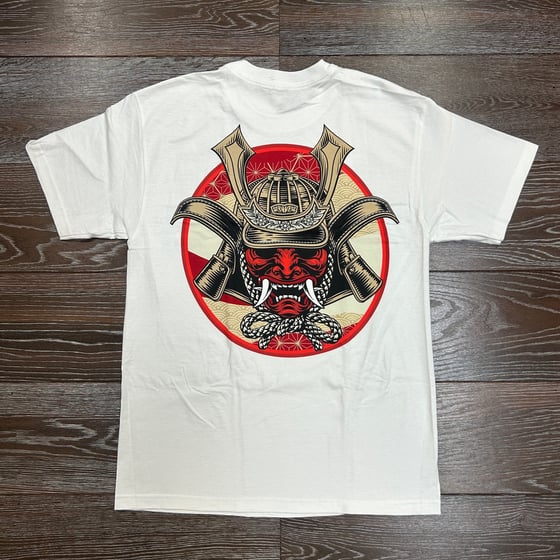 Image of SEIGAIHA SAMURAI MEN'S TEE WHITE