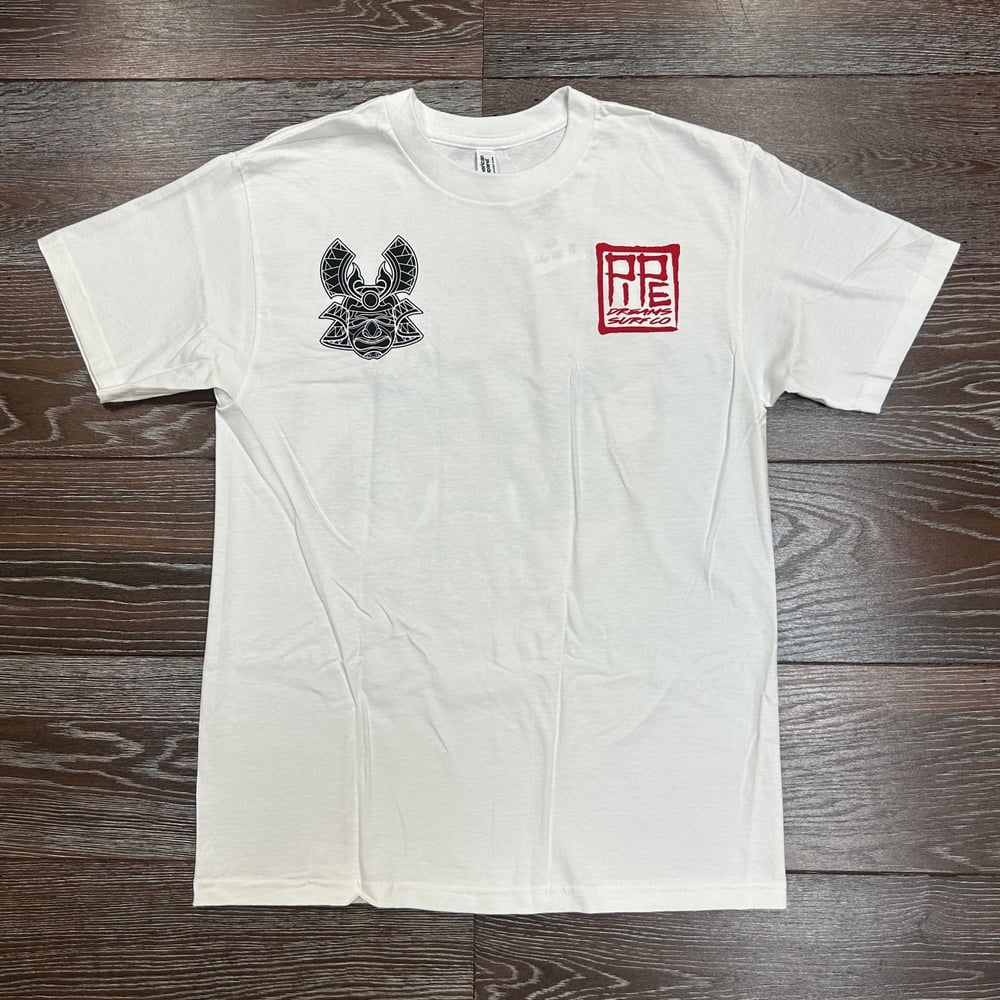 Image of SEIGAIHA SAMURAI MEN'S TEE WHITE