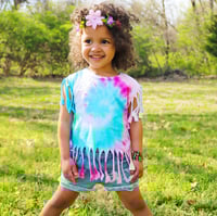 Image 1 of Tie Dye Fringe Top Baby Toddler Girl’s Boho Shirt 