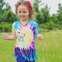 Image 2 of Tie Dye Fringe Top Baby Toddler Girl’s Boho Shirt 