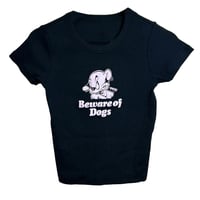 BEWARE OF DOGS BLACK BABY TEE