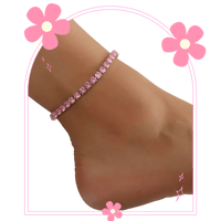 Image 1 of Pink Rhinestone Anklet