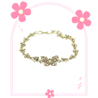 Image 1 of Butterfly CZ Bracelet Pink