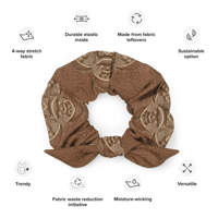 Image 7 of Mocha Mousse Hair Scrunchie - Tan Accents