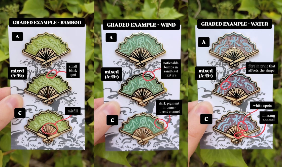 Image of Elemental Folding Fan Enamel Pins