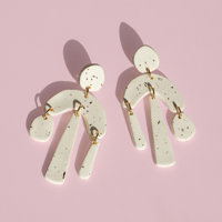 Image 1 of Monochrome Flecked Statement Dangles