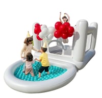Image 2 of Ivory Castle Bounce House Set With Pool/Ballpit