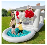 Image 10 of Ivory Castle Bounce House Set With Pool/Ballpit