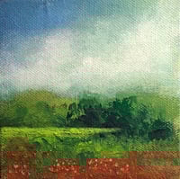 Image 2 of Miniature original acrylic landscape painting magnet with easel 4x4 canvas-d0f36788