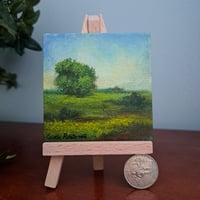 Image 2 of Miniature original acrylic landscape painting magnet with easel 3x3 canvas-ce1cadc4