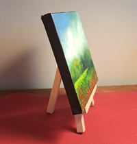 Image 3 of Miniature original acrylic landscape painting magnet with easel 4x4 canvas-d0f36788