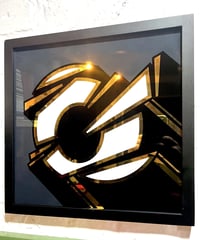 Image 4 of G - Letter - Framed Reverse Painted and Gold Gilded Glass