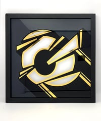 Image 1 of G - Letter - Framed Reverse Painted and Gold Gilded Glass