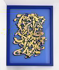 Image 1 of Graffiti Alphabet - Framed Reverse Painted and Gold Gilded Glass