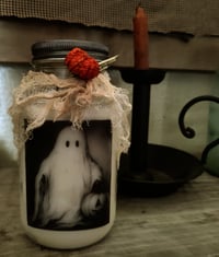 Image 2 of 32oz Halloween Ghost Candle