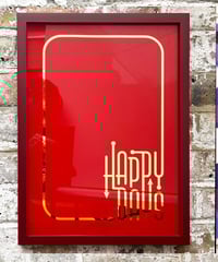 Image 4 of Happy Days - Framed Reverse Painted and Gold Gilded Glass