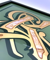 Image 2 of K - Letter - Framed Reverse Painted and Gold Gilded Glass