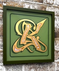 Image 6 of K - Letter - Framed Reverse Painted and Gold Gilded Glass