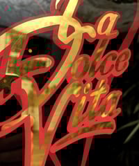 Image 2 of La Dolce Vita  - Framed Reverse Painted and Gold Gilded Glass