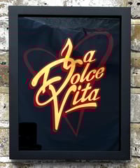 Image 1 of La Dolce Vita  - Framed Reverse Painted and Gold Gilded Glass