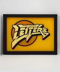Image 1 of Letters - Framed Reverse Painted and Gold Gilded Glass