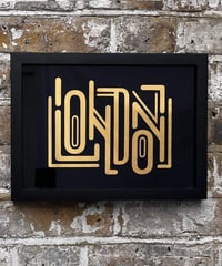 Image 4 of London - Framed Reverse Painted and Gold Gilded Glass