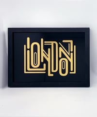 Image 1 of London - Framed Reverse Painted and Gold Gilded Glass