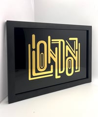 Image 5 of London - Framed Reverse Painted and Gold Gilded Glass