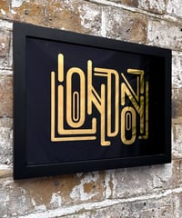 Image 7 of London - Framed Reverse Painted and Gold Gilded Glass